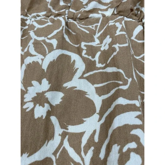 Blu Pepper Babydoll Dress Womens Size L Mini Brown Cream Floral Lined - Picture 6 of 12